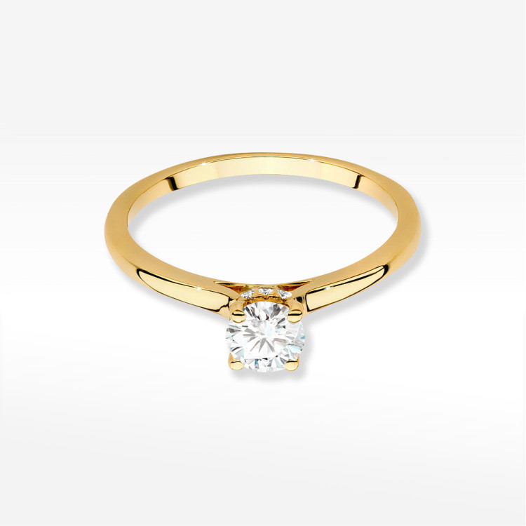 Pierścionek W0547 Diament Laboratoryjny 0,40ct żółte złoto