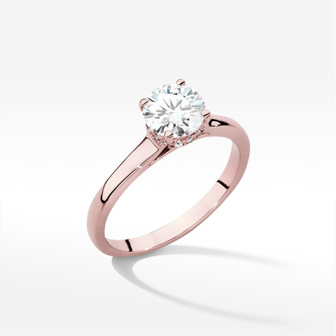 Pierścionek W0547 Diament Laboratoryjny 1,00ct różowe złoto