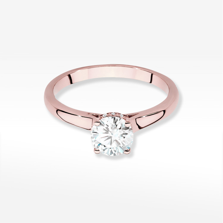 Pierścionek W0547 Diament Laboratoryjny 0,70ct różowe złoto