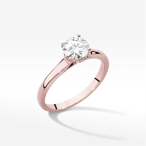 Pierścionek W0547 Diament Laboratoryjny 0,70ct różowe złoto