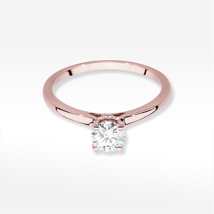 Pierścionek W0547 Diament Laboratoryjny 0,50ct różowe złoto