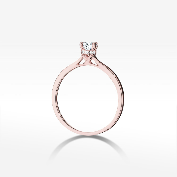 Pierścionek W0547 Diament Laboratoryjny 0,50ct różowe złoto