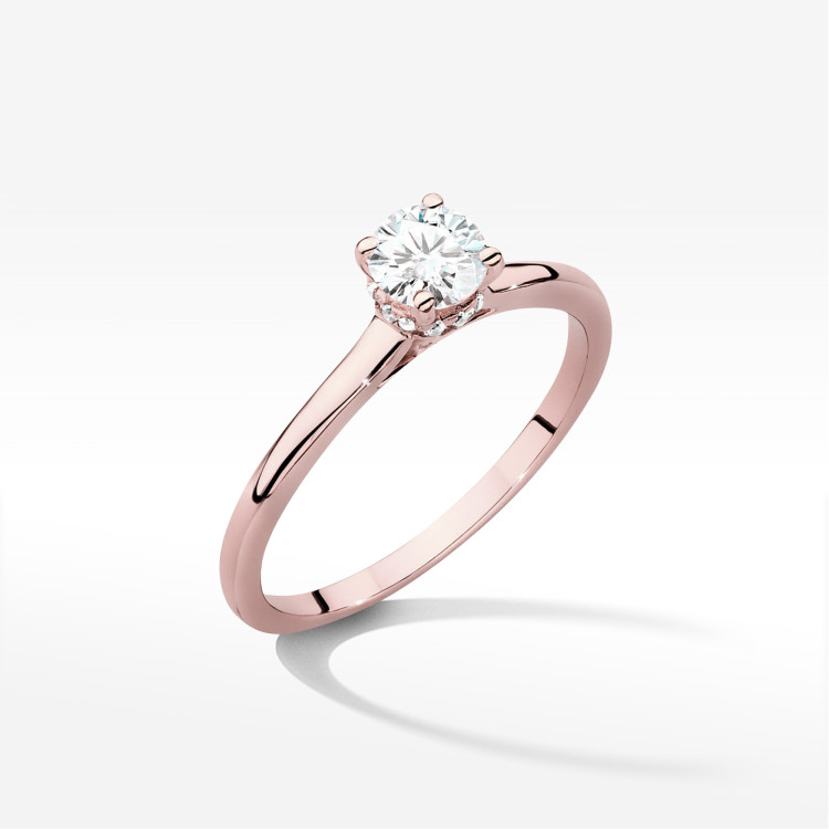 Pierścionek W0547 Diament Laboratoryjny 0,40ct różowe złoto