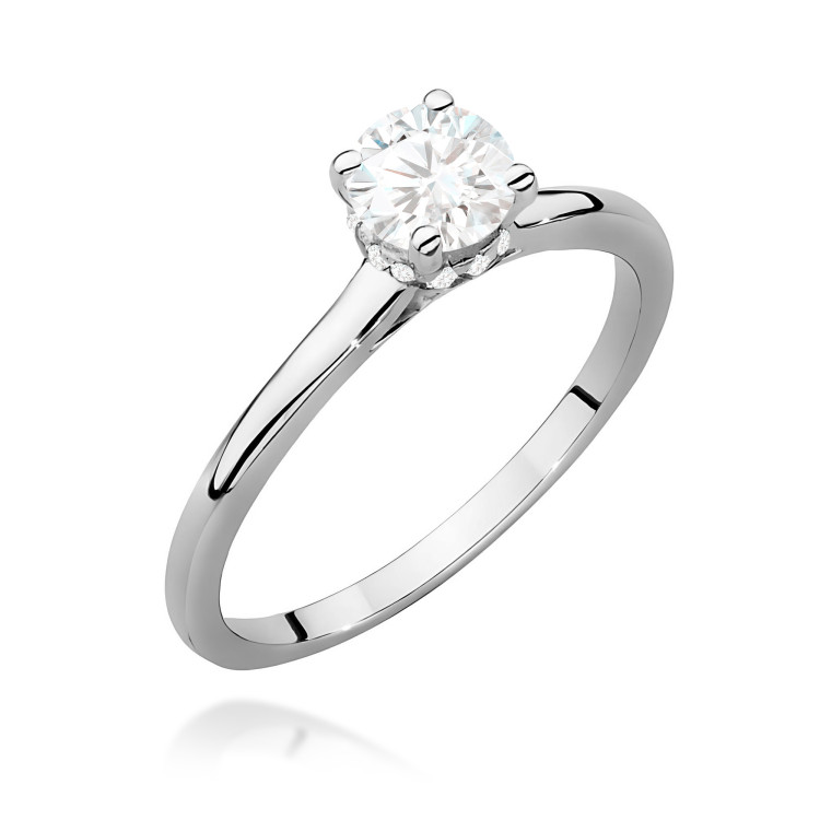 Pierścionek W0547 Diament Laboratoryjny 0,50ct białe złoto
