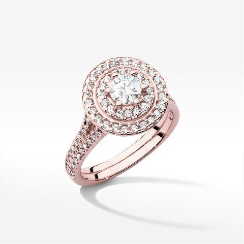 Pierścionek W0549 Diament Laboratoryjny 1,013ct różowe złoto