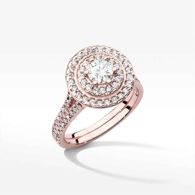 Pierścionek W0549 Diament Laboratoryjny 1,013ct różowe złoto