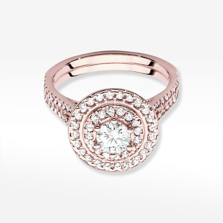 Pierścionek W0549 Diament Laboratoryjny 1,013ct różowe złoto