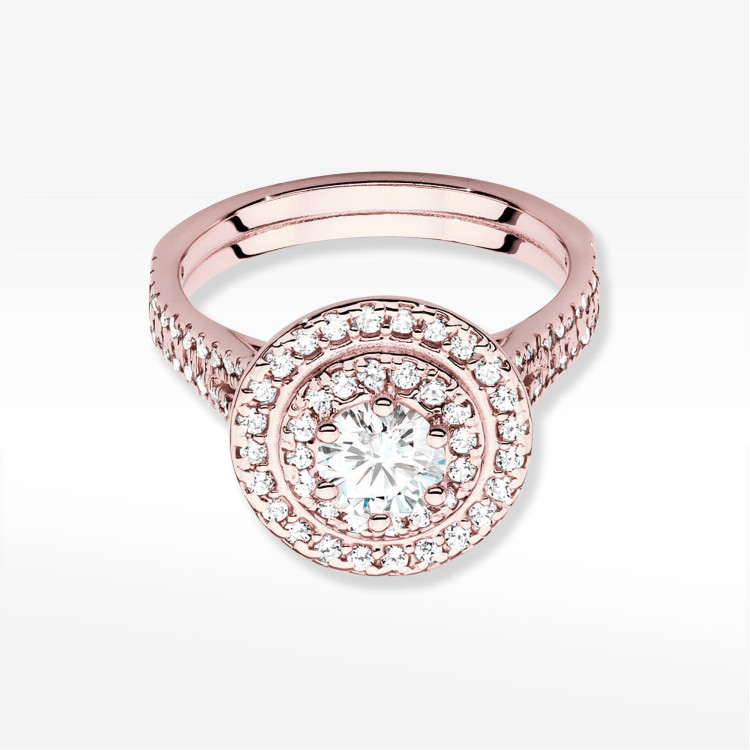 Pierścionek W0549 Diament Laboratoryjny 1,113ct różowe złoto
