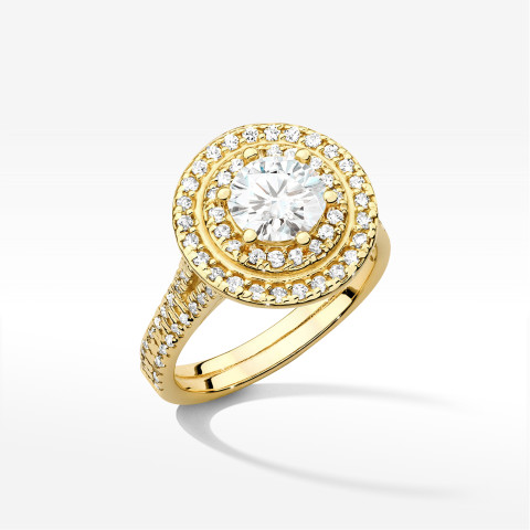 Pierścionek W0549 Diament Laboratoryjny 1,633ct żółte złoto