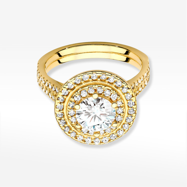 Pierścionek W0549 Diament Laboratoryjny 1,333ct żółte złoto