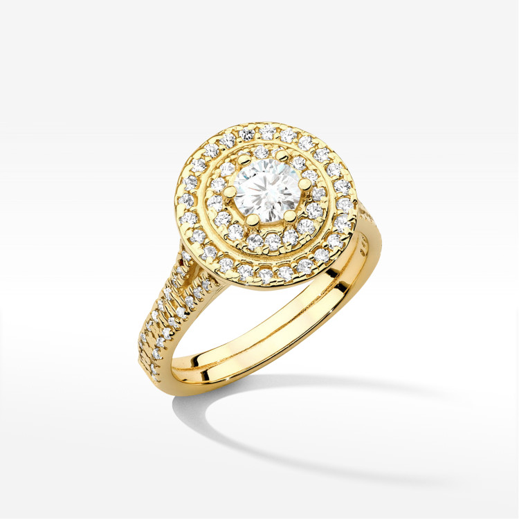 Pierścionek W0549 Diament Laboratoryjny 1,013ct żółte złoto