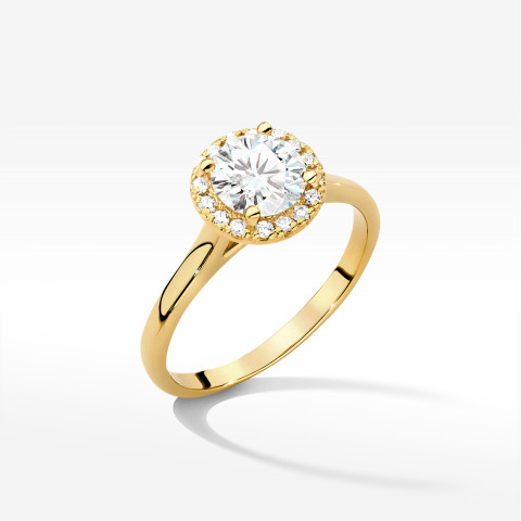 Pierścionek W0550 Diament Laboratoryjny 1,138ct żółte złoto