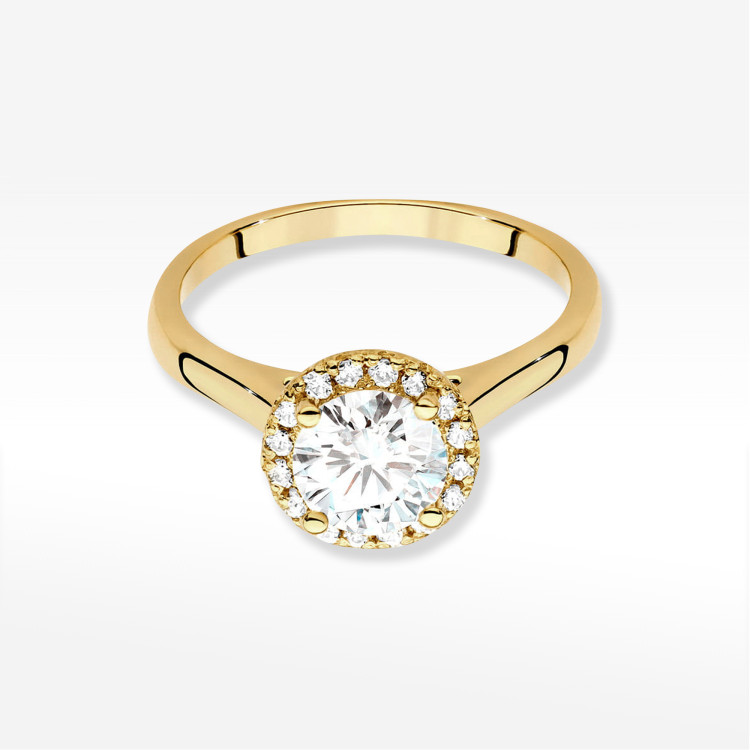 Pierścionek W0550 Diament Laboratoryjny 1,138ct żółte złoto