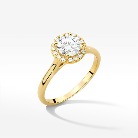 Pierścionek W0550 Diament Laboratoryjny 0,838ct żółte złoto