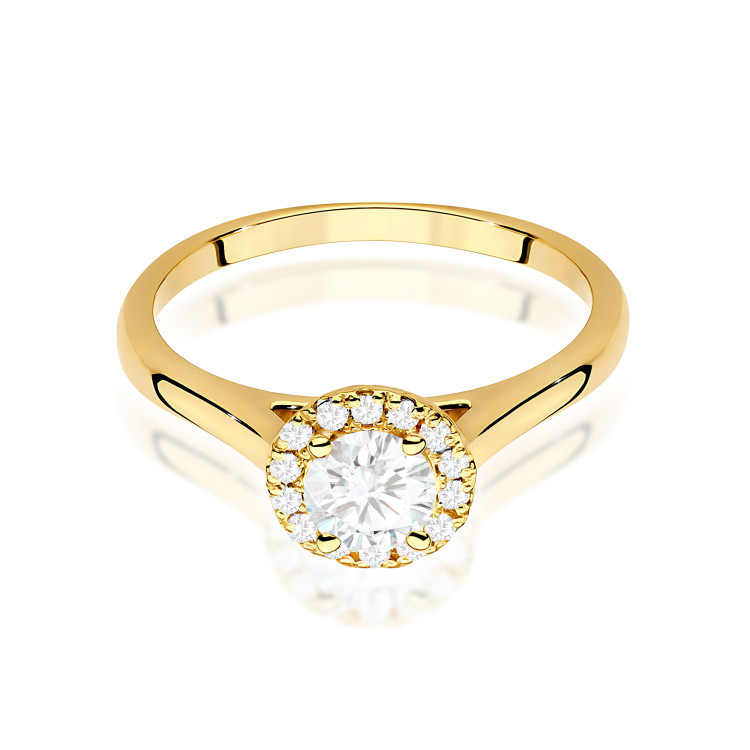 Pierścionek W0550 Diament Laboratoryjny 0,62ct żółte złoto
