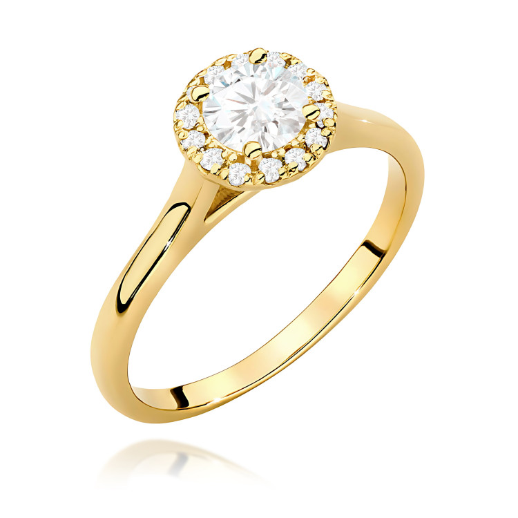 Pierścionek W0550 Diament 0,62ct żółte złoto
