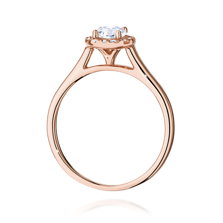 Pierścionek W0550 Diament Laboratoryjny 0,62ct różowe złoto