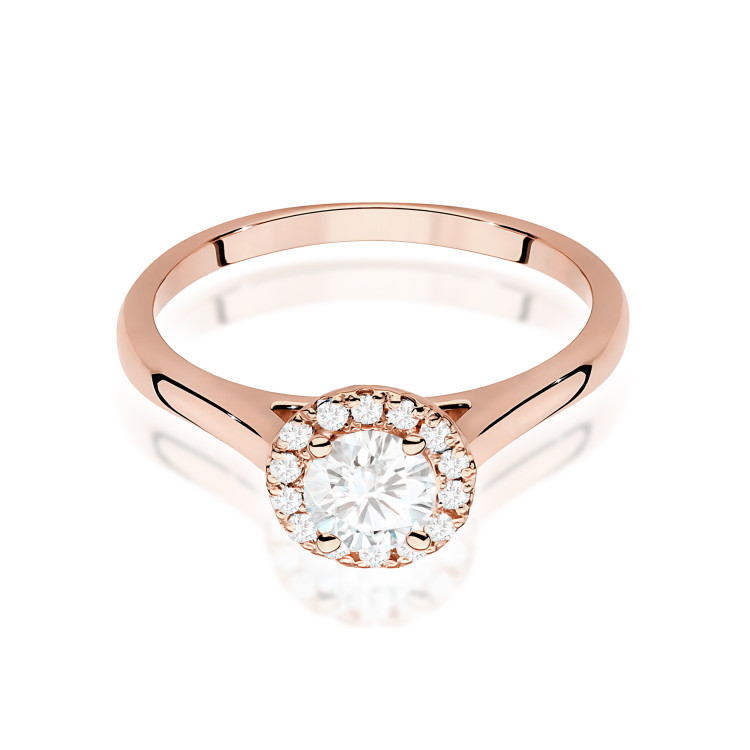 Pierścionek W0550 Diament Laboratoryjny 0,62ct różowe złoto