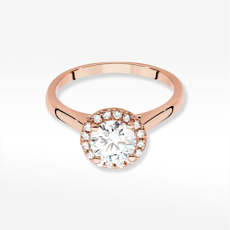 Pierścionek W0550 Diament 0,84ct różowe złoto