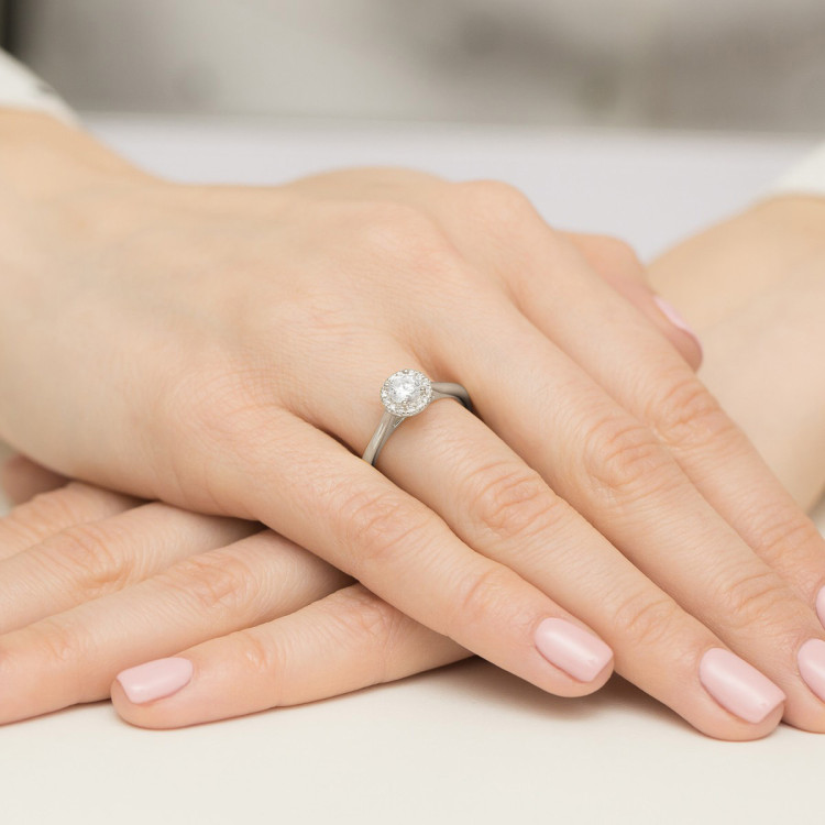 Pierścionek W0550 Diament 0,62ct białe złoto