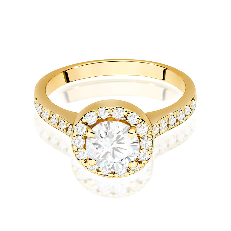 Pierścionek W0551 Diament Laboratoryjny 0,70ct żółte złoto