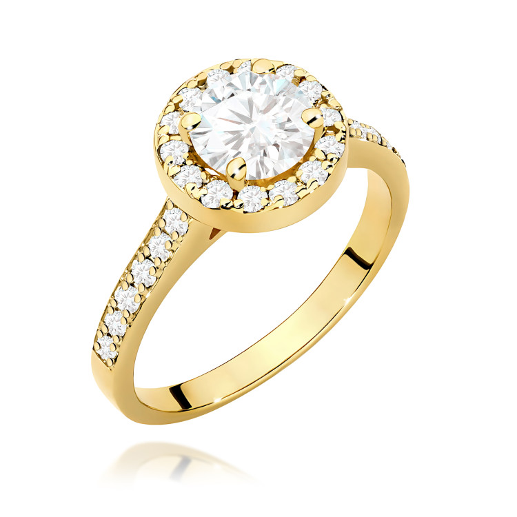Pierścionek W0551 Diament Laboratoryjny 0,70ct żółte złoto
