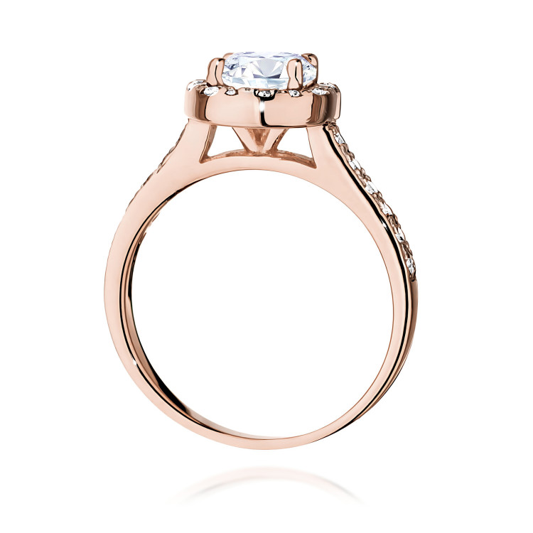 Pierścionek W0551 Diament Laboratoryjny 1,377ct różowe złoto