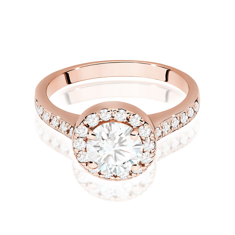 Pierścionek W0551 Diament Laboratoryjny 1,377ct różowe złoto