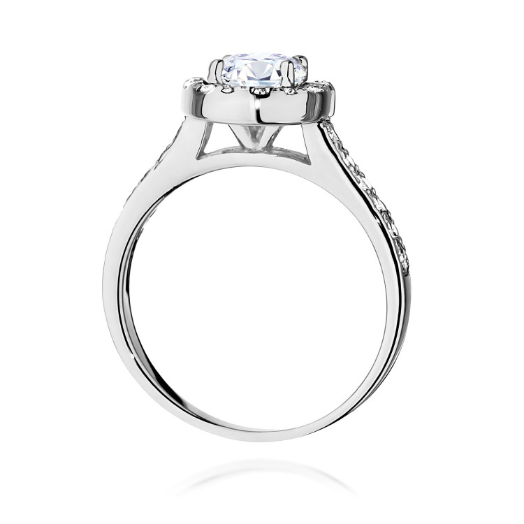 Pierścionek W0551 Diament Laboratoryjny 1,077ct białe złoto