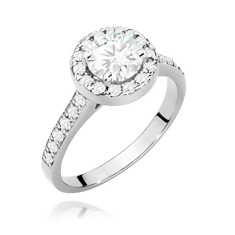 Pierścionek W0551 Diament Laboratoryjny 1,077ct białe złoto