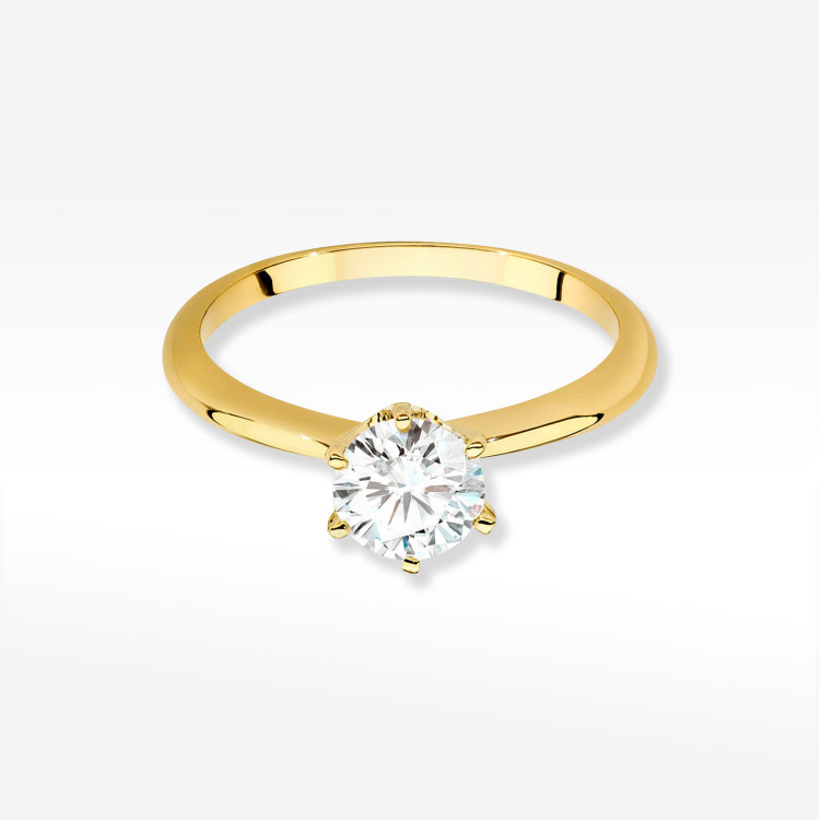 Pierścionek W0553 Diament Laboratoryjny 1,00ct żółte złoto