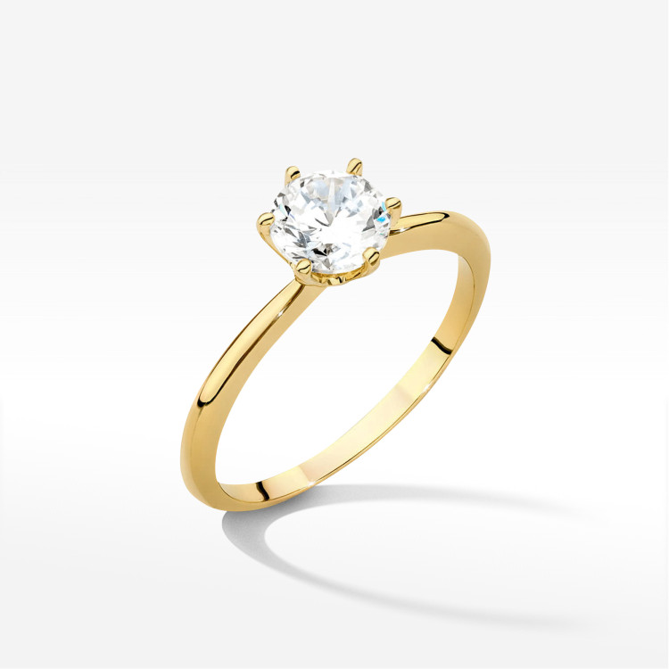 Pierścionek W0553 Diament Laboratoryjny 1,00ct żółte złoto