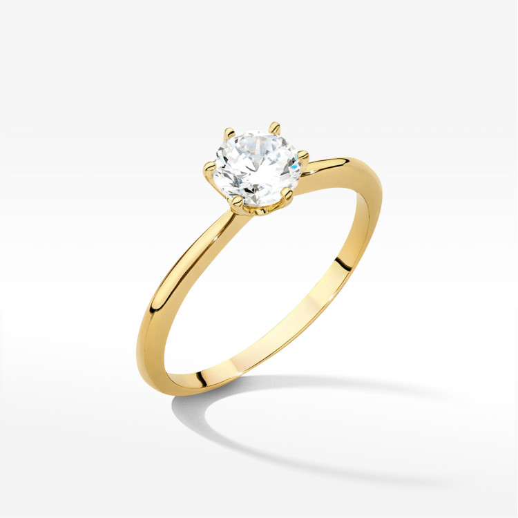 Pierścionek W0553 Diament Laboratoryjny 0,70ct żółte złoto