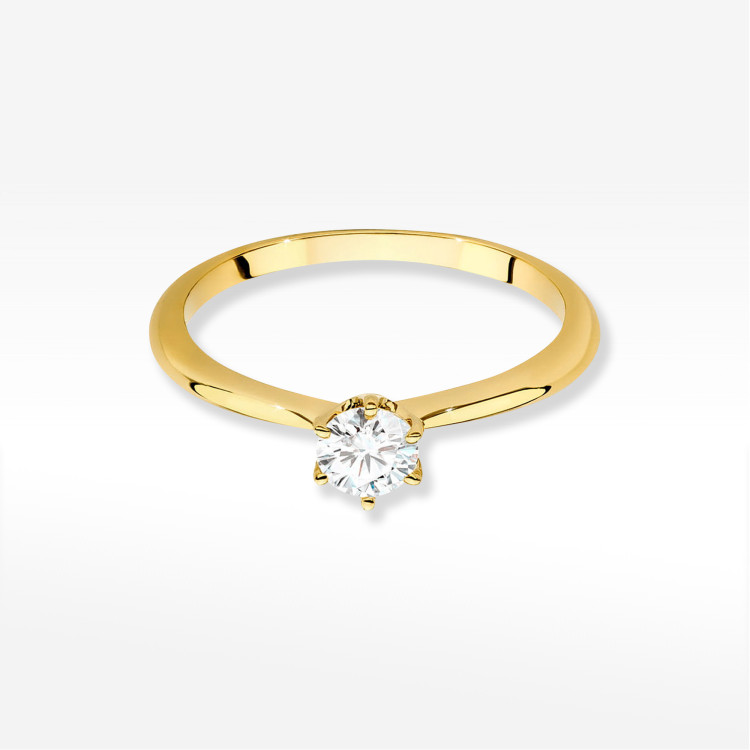 Pierścionek W0553 Diament Laboratoryjny 0,50ct żółte złoto