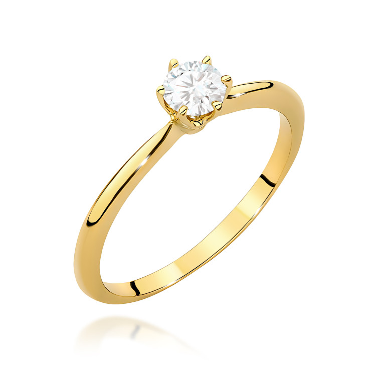 Pierścionek W0553 Diament Laboratoryjny 0,50ct żółte złoto