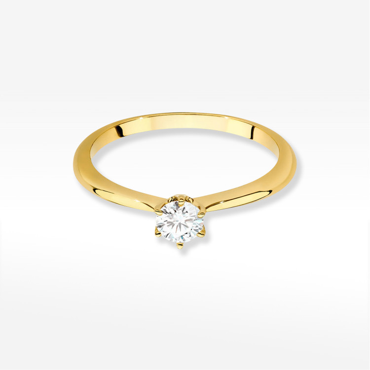Pierścionek W0553 Diament Laboratoryjny 0,40ct żółte złoto