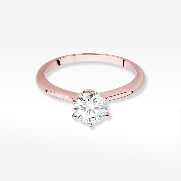 Pierścionek W0553 Diament Laboratoryjny 1,00ct różowe złoto