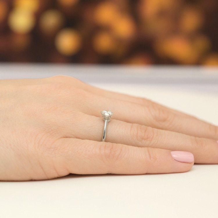 Pierścionek W0553 Diament Laboratoryjny 0,50ct białe złoto