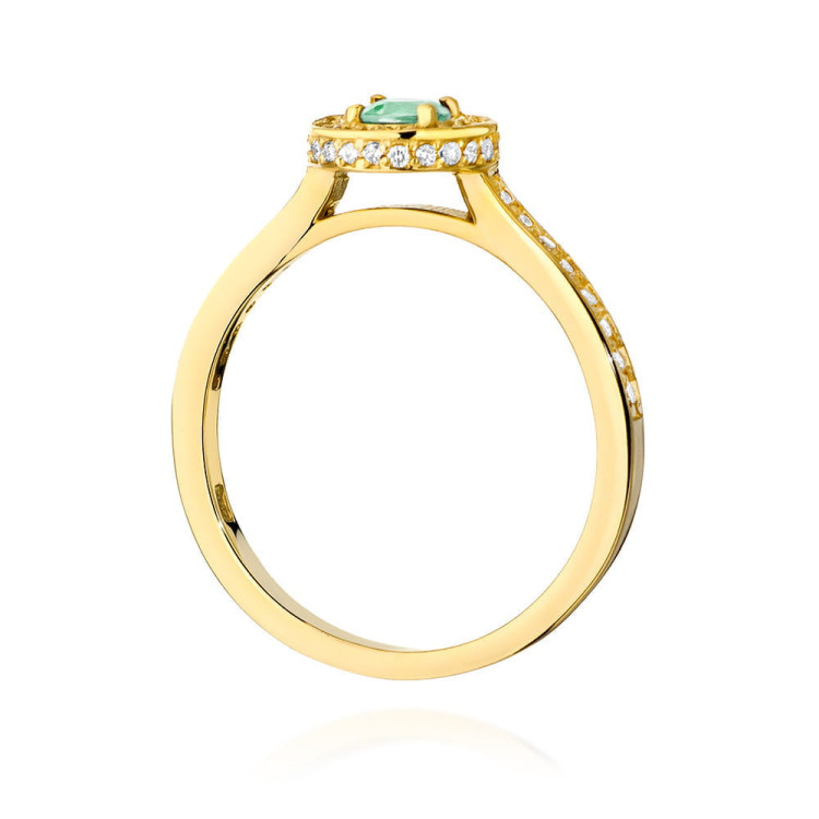 Pierścionek Szmaragd 0,643ct żółte złoto W0559