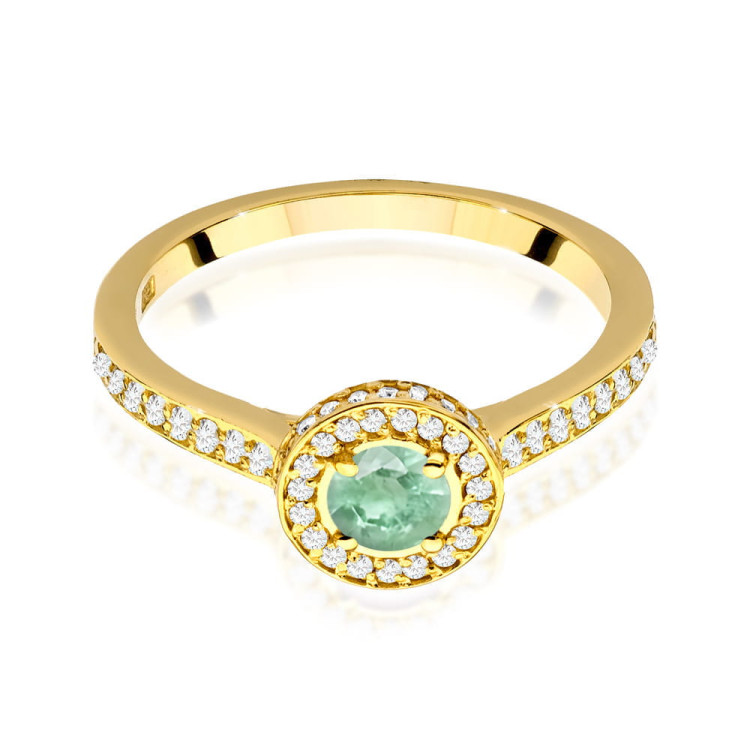 Pierścionek Szmaragd 0,643ct żółte złoto W0559