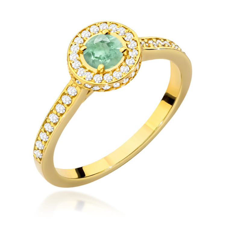 Pierścionek Szmaragd 0,643ct żółte złoto W0559