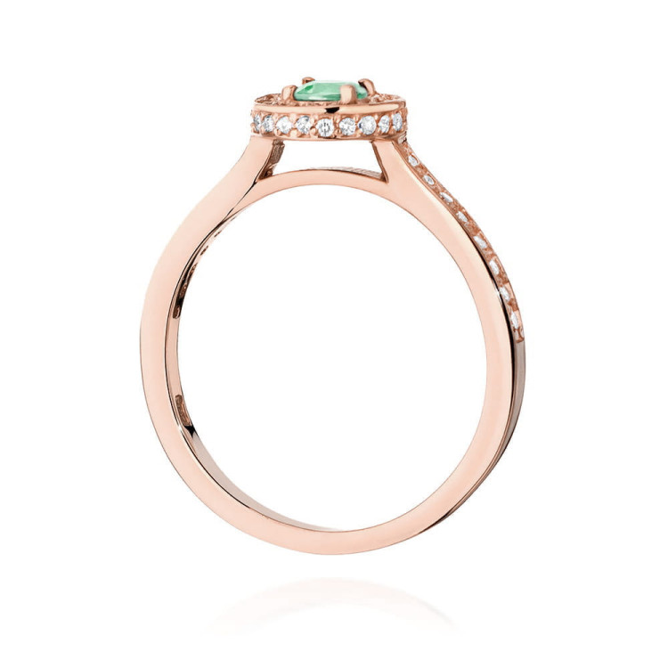 Pierścionek Szmaragd 0,643ct różowe złoto W0559