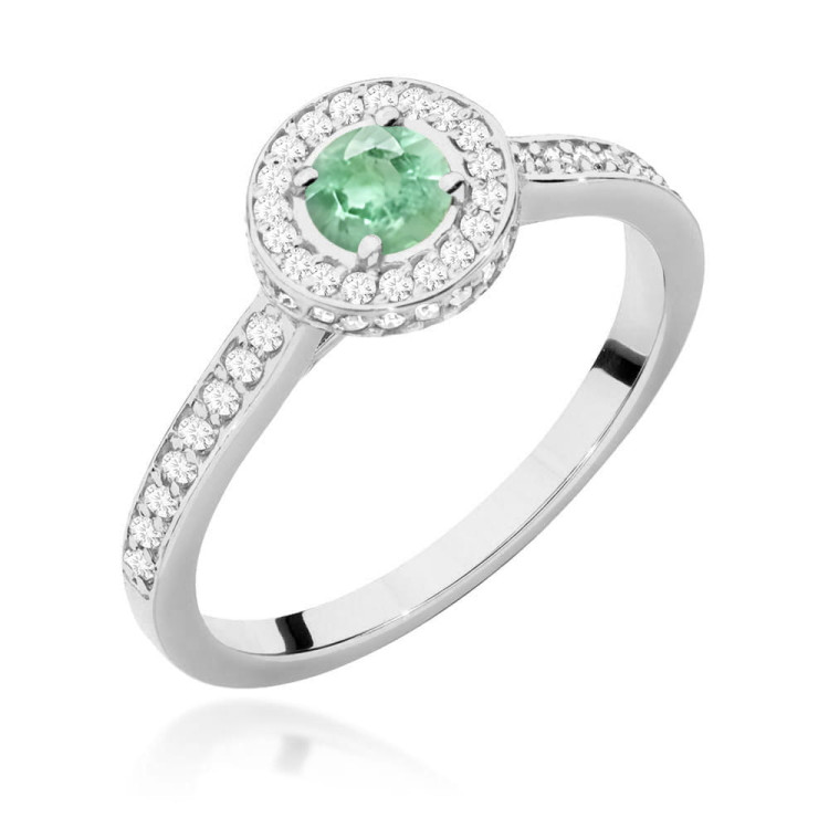 Pierścionek W0559 Szmaragd 0,643ct białe złoto