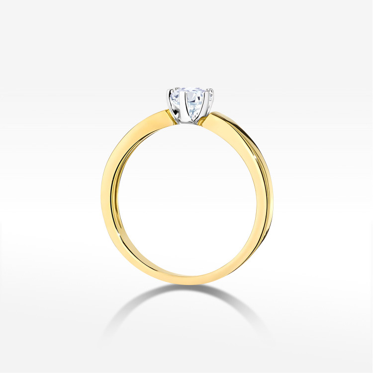 Pierścionek W0562 Diament Laboratoryjny 0,25ct żółte złoto