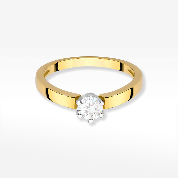 Pierścionek W0562 Diament Laboratoryjny 0,25ct żółte złoto