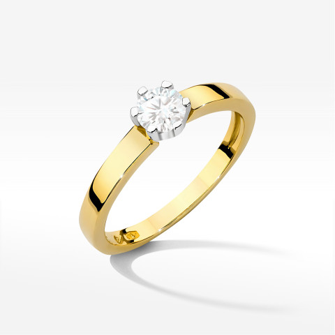 Pierścionek W0562 Diament Laboratoryjny 0,25ct żółte złoto