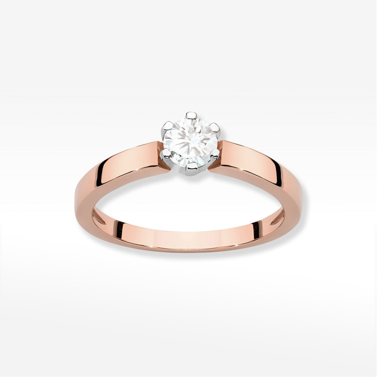 Pierścionek W0562 Diament Laboratoryjny 0,25ct różowe złoto