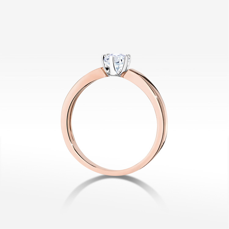 Pierścionek W0562 Diament Laboratoryjny 0,25ct różowe złoto