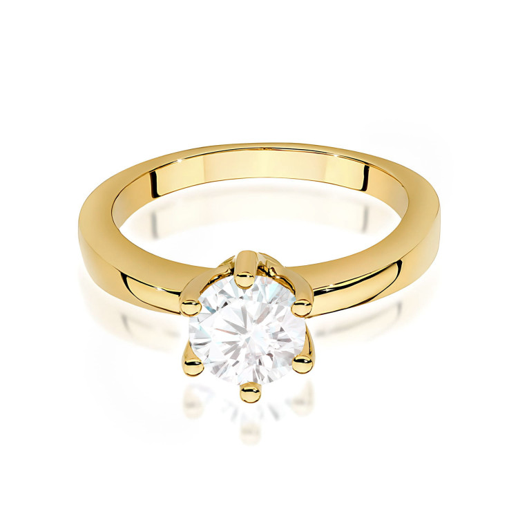 Pierścionek W0563 Diament 0,70ct żółte złoto