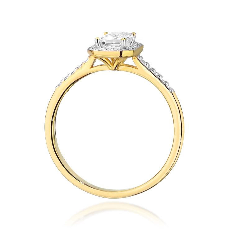 Pierścionek W0575 Diament laboratoryjny 0,786ct żółte złoto